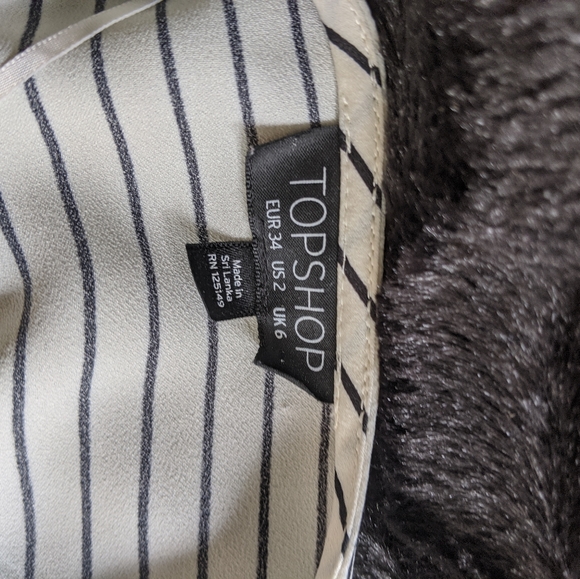 Topshop Striped Black White Wrap Blouse 2 - Picture 5 of 7